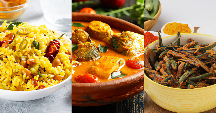 three traditional Indian dishes