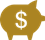 gold piggy bank icon