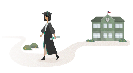 graduated student walking
