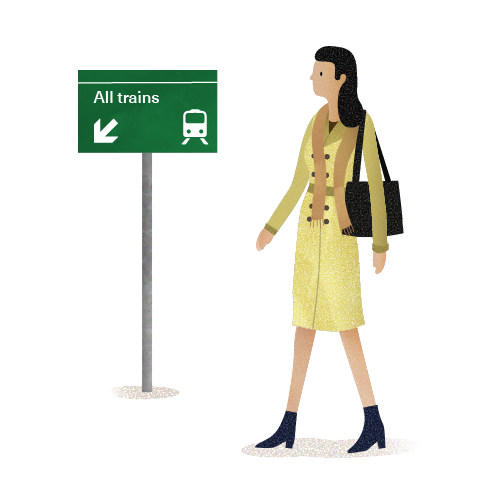 Lady and Sign Board